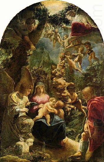 Holy Family with St John the Baptist,, Adam Elsheimer